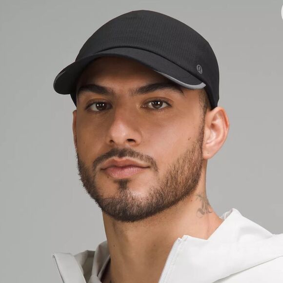 lululemon L/XL Black Unisex Fast & Free WovenAir Vent Running Hat - Picture 2 of 14